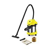 Aspirador sólido-líquido WD 3 Premium de Kärcher - Capacidad del compartimento de recogida 17 l, acero inoxidable, 200 W de aire, 1000 W - Dos mangueras rígidas de aspiración, 2 boquillas, filtro, bolsa, manguera de 2 m