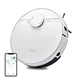 Aspirador robot Midea M7 con mapeo 3 en 1, láser LDS 4000PA, fregadora Alexa Google Home APP, carga automática silenciosa, autonomía de varios pisos de 180 min, apto para pelo de animales, alfombras