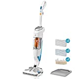 Rowenta RY7557 Trapeador a vapor Clean & Steam, Aspira y Desinfecta Simultáneamente, Elimina Gérmenes y Bacterias, 1.700 Watt, 0.7 Litros, Sin Bolsa, Blanco/Plateado