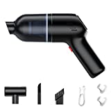 Abizoe Aspirador de mano inalámbrico, 8000Pa 120W Potente aspirador de coche, Aspirador de escritorio húmedo y seco para el hogar, oficina, polvo, pelo de mascotas (negro)