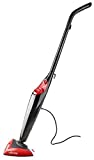 Vileda Steam Trapeador a vapor con 2 paños de microfibra, alambre de 6 m, piso, parquet, alfombra, 1550 W, 0,4 litros, plástico, negro / rojo