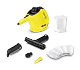 Limpiador a vapor Kärcher SC1, presión 3 bar, tiempo de calentamiento 3 min, kit de limpieza, mangueras de vapor, paño de microfibra, capacidad del depósito 0,2 L