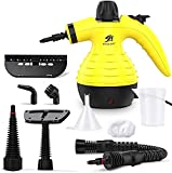 Limpiador de vapor portátil, MLMLANT Limpiadores de vapor portátiles multiusos con 9 accesorios para eliminar manchas de pisos, alfombras, cortinas, asientos de automóvil, cocina, chinches, baños y más