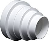 Reductor universal para sistemas de ventilación, diámetro 80-150 mm Reductor con tubo diámetro 100, 120, 125 y 150 mm Tubo para conductos de ventilación.