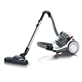 Severin MY 7102, Aspiradora multiciclónica de suelo sin bolsa, incluye cabezal para parquet y set de 2 accesorios, S´POWER, blanco y rojo