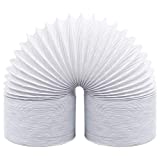 Festnight Conducto de ventilación de PVC 6m 12.5cm Manguito de conducto de ventilación flexible Blanco Adecuado para aire acondicionado Campana extractora Secadora