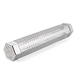 FORMIZON Tubo Ahumador, Ahumador Barbacoa, Ahumador 31cm Tubo De Pellets De Acero Inoxidable, Tubo Ahumador Perforado Para Asar Humo, Humo Intenso