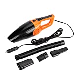 Aspirador de mano de 12 V 3600 Pa, aspirador de coche de mano con cable, aspirador de mano de coche húmedo y seco, colector de polvo de doble propósito (naranja)
