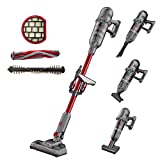 Potente Aspirador Inalámbrico 400W 29000 Pa, Aspirador de Mano 4 en 1, Ajuste Automático de la Potencia de Succión, Batería Extraíble, para Pisos Duros y Alfombras Fevorcs M10 Pro