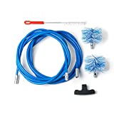 Kit de limpieza para estufas de pellets BARETTO - Extensión de 6 metros, curvatura máxima de 90 ° - 2 cepillos de nylon estándar (1 de 80 mm y 1 de 100 mm)