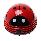 Binnan Ladybug Aspirador Aspirador de mariquita para escritorio Mini adecuado para teclados de computadora, escritorio, asientos de automóvil rojo