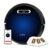 Robot Aspirador ILIFE B5 Max, conexión Wi-Fi, hasta 2000Pa de fuerte succión, aspirador y fregona, cubo de basura grande y bolsas de aspirador, autocargable, ideal para suelos duros