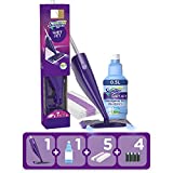 Fregadora Swiffer WetJet, 1 escoba eléctrica inalámbrica, 1 solución de detergente líquido, 5 paños, 4 pilas alcalinas, kit básico