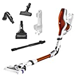 Aspirador inalámbrico Rowenta Air Force Flex 560 Animal Care, equipado con manguera flexible para llegar a cualquier punto, con kit de cuidado de animales, autonomía de 35 minutos, blanco / rojo