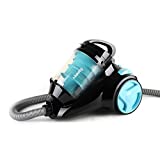 H.Koenig SLC80 Aspirador cilíndrico multiciclónico sin bolsa clase A, 2.5L, Performante + Accesorios, Negro/Azul