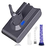 KUNLUN 21,6 V 4000 mAh batería de repuesto para aspiradora inalámbrica Dyson V8 Absolute V8 Animal Dyson V8 Fluffy Dyson V8 Motorhead, batería de repuesto SV10 con filtro y cepillo