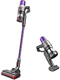 JASHEN V16 Potente Aspirador Inalámbrico 350W 22Kpa, Escoba Eléctrica Rotativa, Batería Extraíble 40min, Motor Brushless, Con Pantalla, Luz, Para Suelos/Parquet/Pelo Animal, Violeta