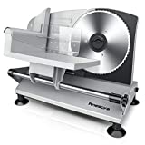 Anescra Cortafiambres Universal con Hoja de Acero Inoxidable de 170mm, Grosor Regulable 0-15mm, Extraíble, Cortafiambres Eléctrico Casero para Gastronomía/Queso/Pan/Frutas/Verduras, 150W
