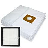 Spares2go - Bolsas de microfibra + filtro HEPA H14 para aspirador Nilfisk Extreme X100 X150 X200 X210 X300 Series (pack de 5)