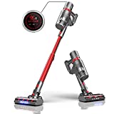 Laresar Potente Aspirador Inalámbrico, 400W/30Kpa Potente Escoba Eléctrica con Pantalla Táctil, 55 Minutos de Autonomía, Ajuste Inteligente de Succión, Carpet Boost, con LED (Elite Pro)