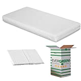 EVERGREENWEB Colchón para Cuna o Cuna 60x120 para Niños de 12 cm de altura + GRATIS Almohada ANTISUFFOCUS con Funda de Algodón Natural, Funda Desenfundable Blanco Hipoalergénico Lavable SYMBA