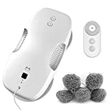 HUTT DDC55 Robot Limpiador de Ventanas 3800Pa, Robot Aspirador con Control Remoto, Funciona en Todas las Superficies Lisas, con 12 Piezas de Paño (Blanco)