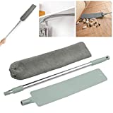 Huifengjie Cepillo para el polvo de la cama, trapeador de mango largo ajustable, para el espacio inferior del polvo del hogar del sofá cama, cepillo para quitar el polvo retráctil, herramienta de limpieza para uso en seco o húmedo