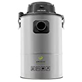 Cecotec Aspirador Pellet Ash CleanerConga PowerAsh 1200 Acero.  Apto para cenizas, carbón y aserrín, 1200W, depósito de acero inoxidable y 20L.