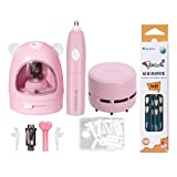 Festnight - Juego de papelería para sacapuntas eléctrico, aspiradora, borrador, funciona con pilas, con 50 recambios de borrador para niños, adultos, hogar, oficina, escuela, aula
