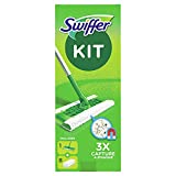 Swiffer Starter Kit Escoba con 1 Mango + 8 Paños de Repuesto, para Capturar y Atrapar el Polvo