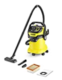 Aspirador sólido-líquido WD 5 P de Kärcher - Compartimento de recogida Capacidad 25 l, Acero inoxidable, Potencia 240 Air Watt, 1100 W, Toma de corriente - Bolsa, Filtro plisado, Boquilla plana