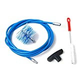 BARETTO Kit Limpieza Estufa Pellet - Extensión 3 Metros, Curva Máxima 90° - 1 Cepillo Nylon Estándar 80mm
