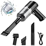 Aspirador de mano inalámbrico Kovshuiwe, aspirador de mano potente de 9000 Pa, aspirador de coche de 2000 mAh, aspirador de 120 W con batería recargable, húmedo y seco para el hogar/coche/oficina (negro)