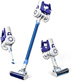 Aspirador Inalámbrico Potente, Aspirador Vertical Escoba Eléctrica 2 en 1, 22000Pa, 28 Minutos, Pantalla Táctil LCD, Recargable, Sin Bolsa, Limpieza de Suelos/Parquet