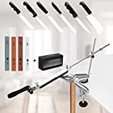 InLoveArts Afilador de cuchillos profesional con 4 ruedas, afilador de cuchillos de ángulo fijo de acero inoxidable con rotación PRO RX-008, juego de afilador de cocina profesional