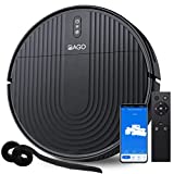 Robot Aspirador, Succión Fuerte 2000Pa, Silent Slim, Cubo de Basura de 600ML con 4400mAh para Pelo de Mascotas, Piso de Baldosas, Piso Duro, Alfombra de Pelo Bajo