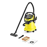 Aspirador sólido-líquido WD 5 de Kärcher - Capacidad del compartimento de recogida 25 l, Plástico, 240 W de aire, 1100 W - Dos mangueras rígidas de aspiración, Boquilla ranurada, Filtro, Bolsa, Manguera de 2,2 m