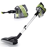 Aspirador ciclónico Bakaji Escoba eléctrica 2 en 1 Aspirador integrado Tecnología ciclónica Sin bolsa Potencia 600 W con accesorios Contenedor de polvo 0,6 lt (2 en 1 Verde)