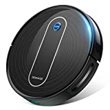 Aspirador robot Deenkee, aspirador robot de súper succión de 1500 Pa, carga automática, 55 dB silencioso, 100 minutos en espera, protección contra caídas, para pelo de mascotas, polvo, pisos, alfombras