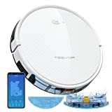 Tesvor X500 Pro Robot Aspirador 2 en 1 Robot Limpiador de Navegación con Giroscopio Inteligente, Pantalla Electrónica para Limpieza de Tanques de Agua en Tiempo Real para Pisos Lisos, 350ml