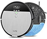 ILIFE V8S - Robot aspirador, con mopa de suelo, papelera de 0,75 l, pantalla LCD y programa multiactividad