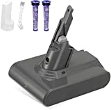Baterías de repuesto Powerextra 4.0Ah Batería para aspiradora inalámbrica V7 21.6V Motorhead V7 Wireless Pet V7 Motorhead Pro V7 Trigger V7 Animal V7 - 2 filtros y 1 cepillo