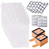 Tomkity Kit de repuestos de repuesto de 30 piezas para Vorwerk Kobold VK135 VK136 que incluye 12 bolsas + 12 perfumes + 2 filtros de rejilla de motor + 4 filtros HEPA (VK135 / 136)