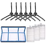 KEEPOW Kit de repuesto compatible con robot aspirador ILIFE ZACO V3 V3s V5 V5s V5s Pro, 1 filtro primario + 3 filtros para robot aspirador Pro + 6 cepillos laterales