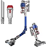 Aspirador Inalámbrico, HONITURE Potente Escoba Eléctrica Inalámbrica 26Kpa, 380W 30Mins Batería Extraíble, Motor Sin Escobillas, Con LED, Limpieza Rápida Para Suelos/Parquet/Pelo De Mascotas (Azul)