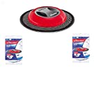 Vileda Virobi Robot Aspirador, Robot Aspirador con Paño Desechable, Inalámbrico, Negro/Rojo con 2 Paños de Repuesto Electrostáticos Desechables