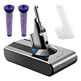 GOOALITY Dyson V8 SV10 Batería de repuesto, 21,6 V 3,5 Ah batería de iones de litio compatible con Dyson V8 Absolute V8 Animal V8 Fluffy SV10 aspiradora inalámbrica con 2 filtros