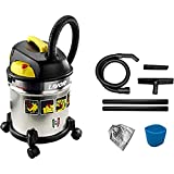 LAVOR VAC 20 S Aspirador para Sólidos y Líquidos, Capacidad del Compartimento de Recogida 20 l, Depósito Metálico, 18 kPa, 1200 Watt max, Manguera Flexible 1,5 m, 2 Mangueras Rígidas, Boquilla Plana, Cepillo para Suelos