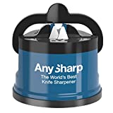 Afilador de cuchillos Anysharp con ventosa, azul