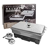 RK RÄUCHER KÖNIG ahumador de mesa XXL acero inoxidable + termómetro, ahumador, para pescado, barbacoa